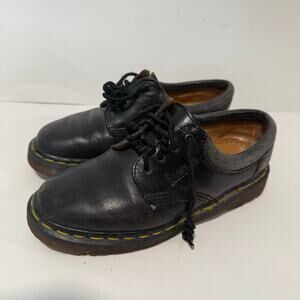 Dr. Martens Vintage Oxford Leather Shoes Low Top Lace Up Black 6 Made in England